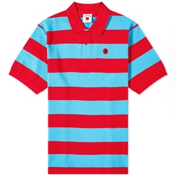 ICECREAM Striped Polo Shirt Red/Blue Stripe