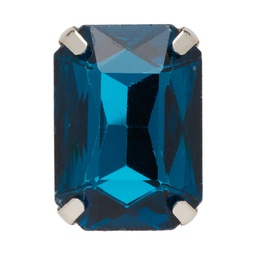 Silver   Blue King Size Crystal Pin Single Earring 241490M144001