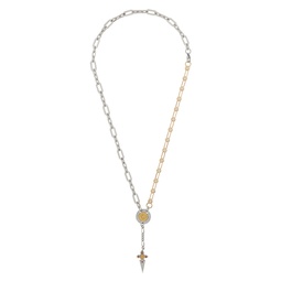 SSENSE Exclusive Silver   Gold Crystal Chain Rosary Necklace 241490M145033