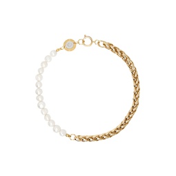 Gold Round Chain Pearl Necklace 241490M145036