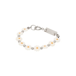 Silver   White Flower Bracelet 241490M142002