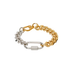 Gold   Silver Logo Bracelet 222490M142003