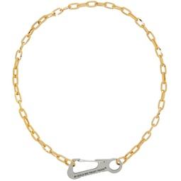 Gold Carabiner Necklace 212490M145013