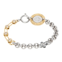 SSENSE Exclusive Silver & Gold Cross Bracelet 231490M142041