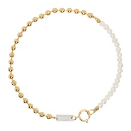 Gold Pearl Ball Chain Necklace 231490M145016