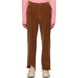 Brown Distressed Trousers 222650M191000