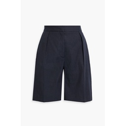 Mara linen-blend twill shorts