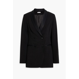 Jasmin double-breasted satin-trimmed crepe blazer