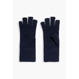Nellie ribbed cashmere and wool-blend fingerless gloves