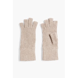 Nellie ribbed cashmere and wool-blend fingerless gloves
