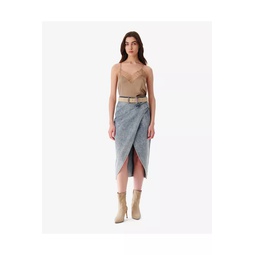 Etana Faded Denim Midi Skirt