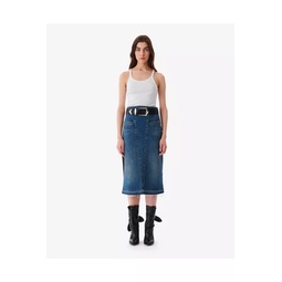 Lamy Faded Denim Midi Skirt