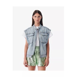 Orazio High-Collared Denim Vest