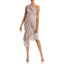 womens printed midi cocktail and party dress