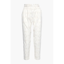 Trizay cropped printed cotton-canvas tapered pants