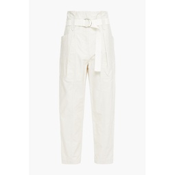 Cursola cropped belted cotton-gabardine tapered pants