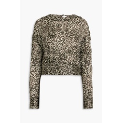 Rusko ruffled leopard-print silk-crepon blouse