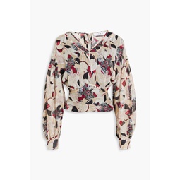 Dunna floral-print jacquard blouse
