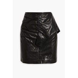 Hita ruffled leather mini skirt