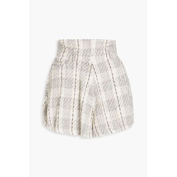Vanko metallic checked cotton-blend tweed shorts