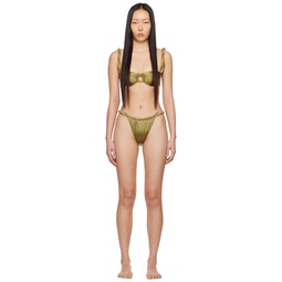 SSENSE Exclusive Green Chunky Rope Reversible Bikini 241541F105015
