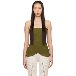 SSENSE Exclusive Green Curly Tube Top 241541F111003