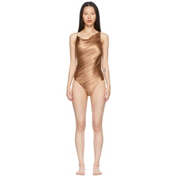 SSENSE Exclusive Brown Dune One Piece Swimsuit 212541F103003
