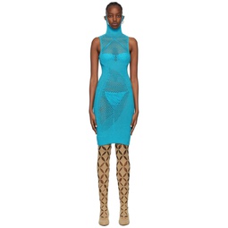 Blue Acrylic Mini Dress 221541F052018