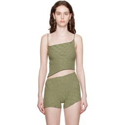 Green Parallel Tank Top 231541F111041