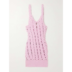 ISA BOULDER Crochet-knit mini dress