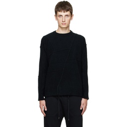 Black Paneled Sweater 222732M201004