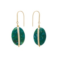 Gold   Green Stones Earrings 241600F022006