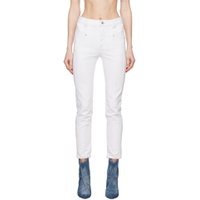 White Straight Leg Jeans 241600F069008