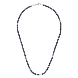 Navy Beaded Necklace 231600M145006