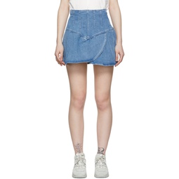 Blue Dimenia Mini Skirt 221600F090001
