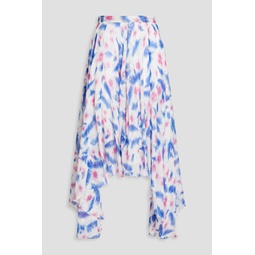 Namoni printed metallic fil coupe silk-blend crepon skirt