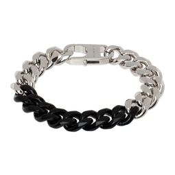 Silver & Black Curb Chain Bracelet 232600M142017