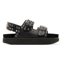 Black Leather Ophie Sandals 221600F124004