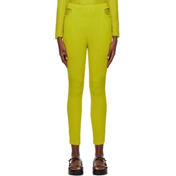 Yellow Hatching Trousers 222809F087005