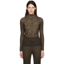 Brown Twsited Turtleneck 222809F099005