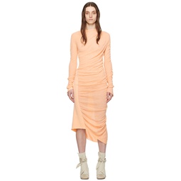 Orange Ambiguous Midi Dress 241809F054025