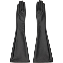 Black Straight Seams Gloves 232809F012001