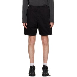 Black Embroidered Shorts 231284M193003