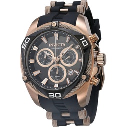 Invicta Mens Bolt 50mm Stainless Steel, Silicone Quartz Watch, Rose Gold (Model: 31316)