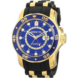 Invicta Mens 6993 Pro Diver Collection GMT Blue Dial Black Polyurethane Watch