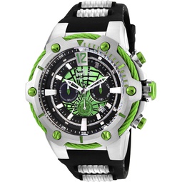 Invicta Mens Marvel Quartz Watch with Stainless Steel, Silicone Strap, Steel, Black, 30 (Model: 25985)