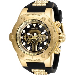 Invicta Mens Marvel Stainless Steel Quartz Watch with Silicone Strap, Black, 30 (Model: 26925)