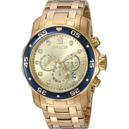 Invicta Mens Pro Diver Scuba Swiss Chronograph Champagne Dial 18k Gold Plated Watch 80068
