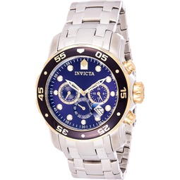 Invicta Mens 80041 Pro Diver Chronograph Blue Dial Stainless Steel Watch