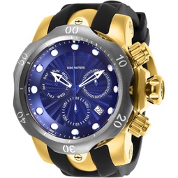 Invicta Mens 52mm Venom Swiss Chronograph Blue Dial Gold Tone Stainless Steel Watch